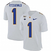 Pittsburgh Panthers 1 Larry Fitzgerald White 150th Anniversary Patch Nike College Football Jersey Dzhi,baseball caps,new era cap wholesale,wholesale hats